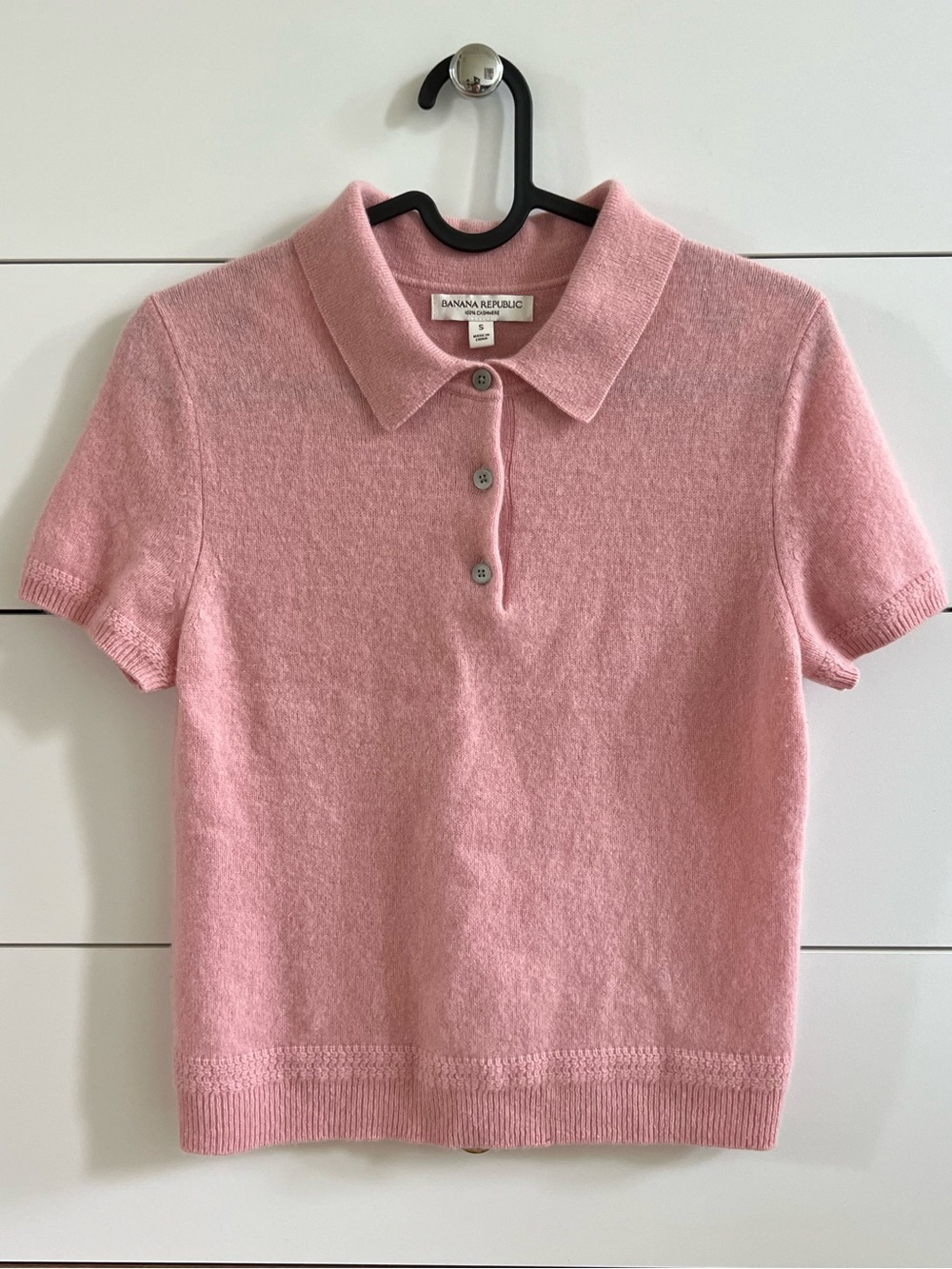 Banana Republic Cashmere Short-Sleeve Polo Top
